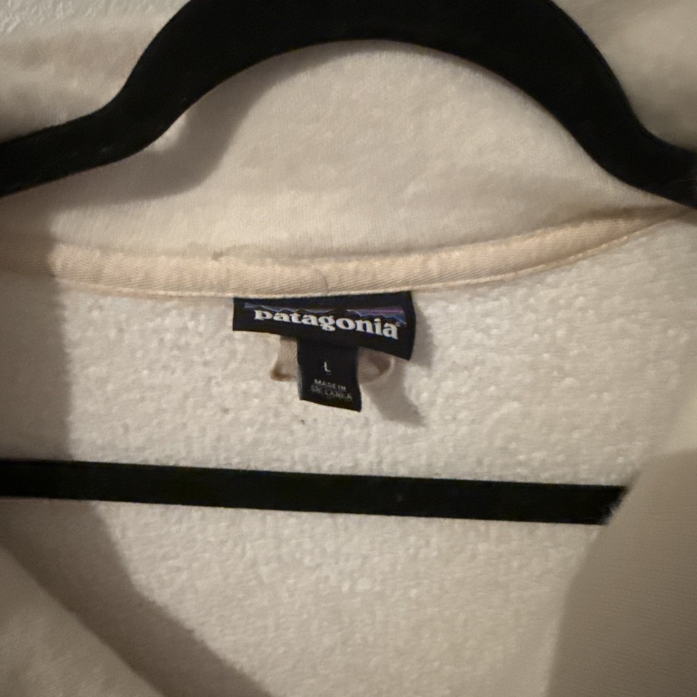 Patagonia Recycled Wool Cream Ivory Soft Warm Quarter Zip Women's Large Pullover - Picture 3 of 4